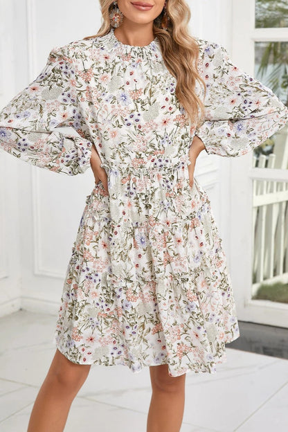 Floral Tiered Frilled Mini Dress