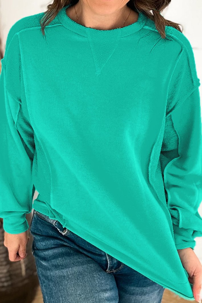 Reverse Seam Round Neck Sweatshirt