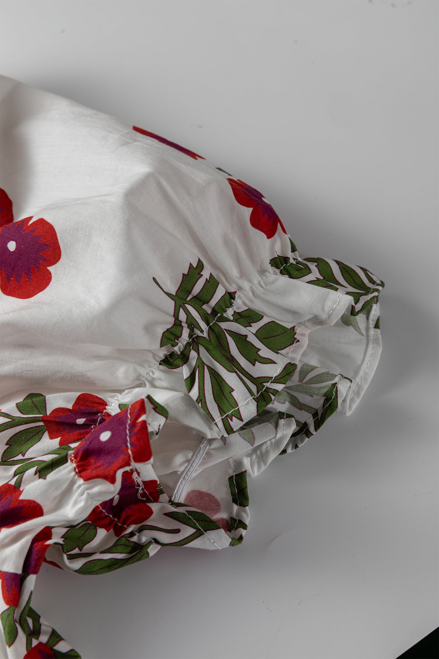 Floral Bubble Sleeve Tiered Maxi Dress