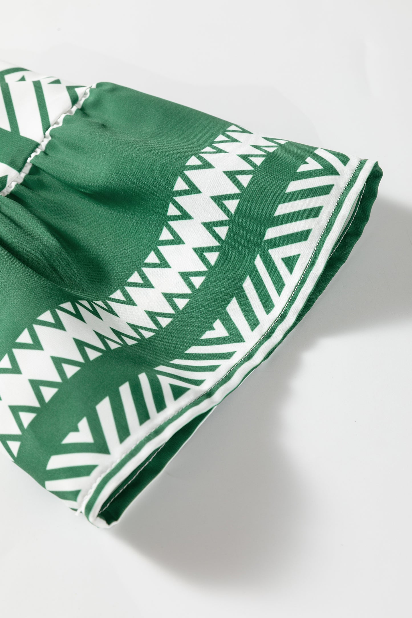 Boho Geometric Stripe Half Buttoned Dress