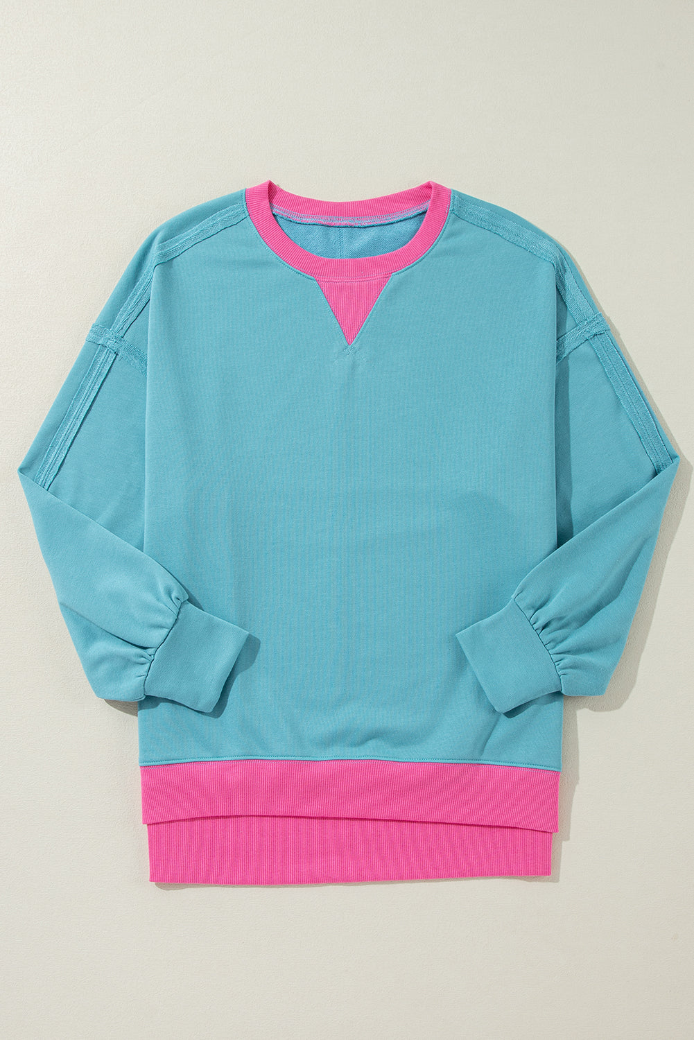 Colorblock Crew Neck Patchwork Sweatshirt