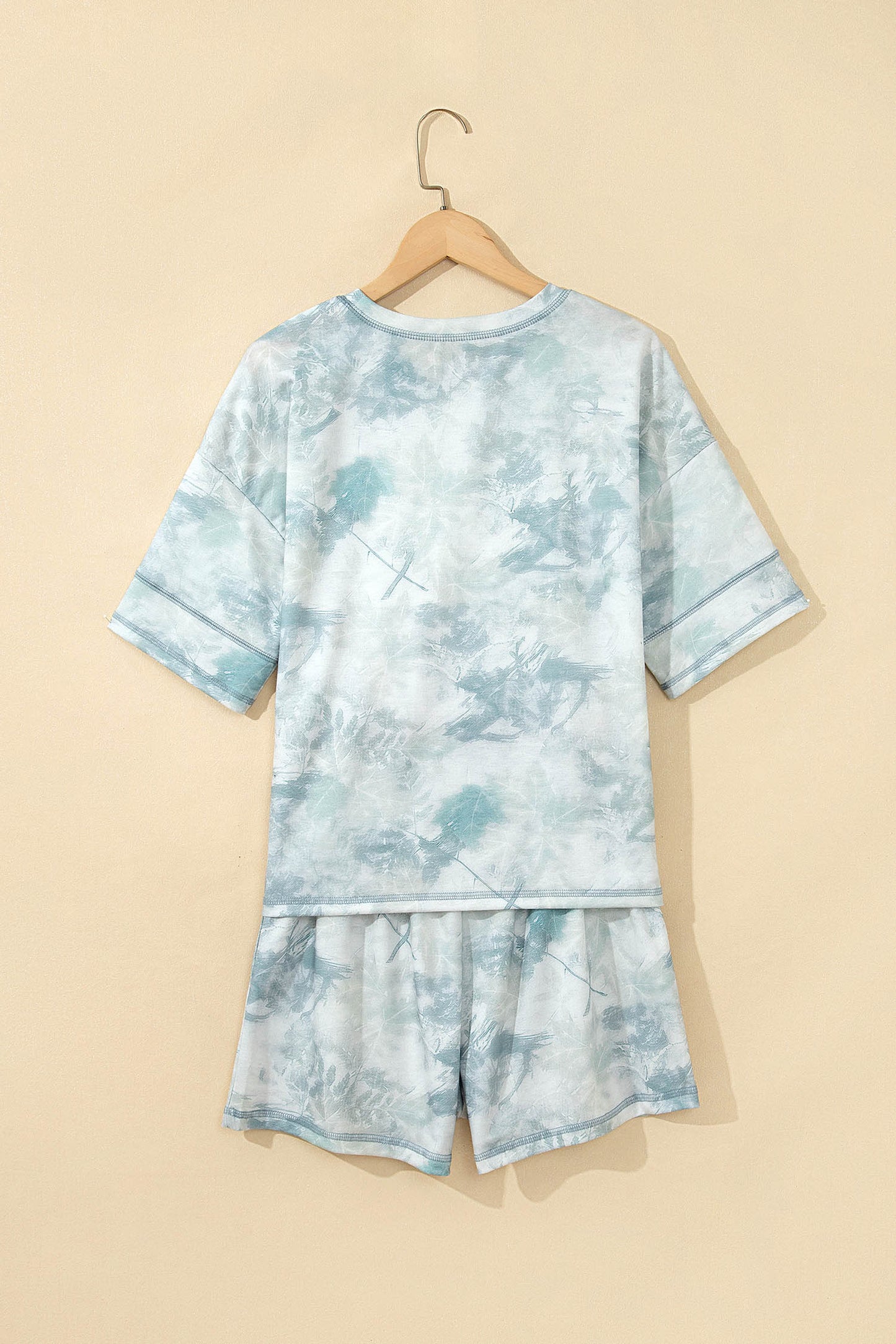 Camo Short Sleeve Top & Elastic Waist Shorts Set