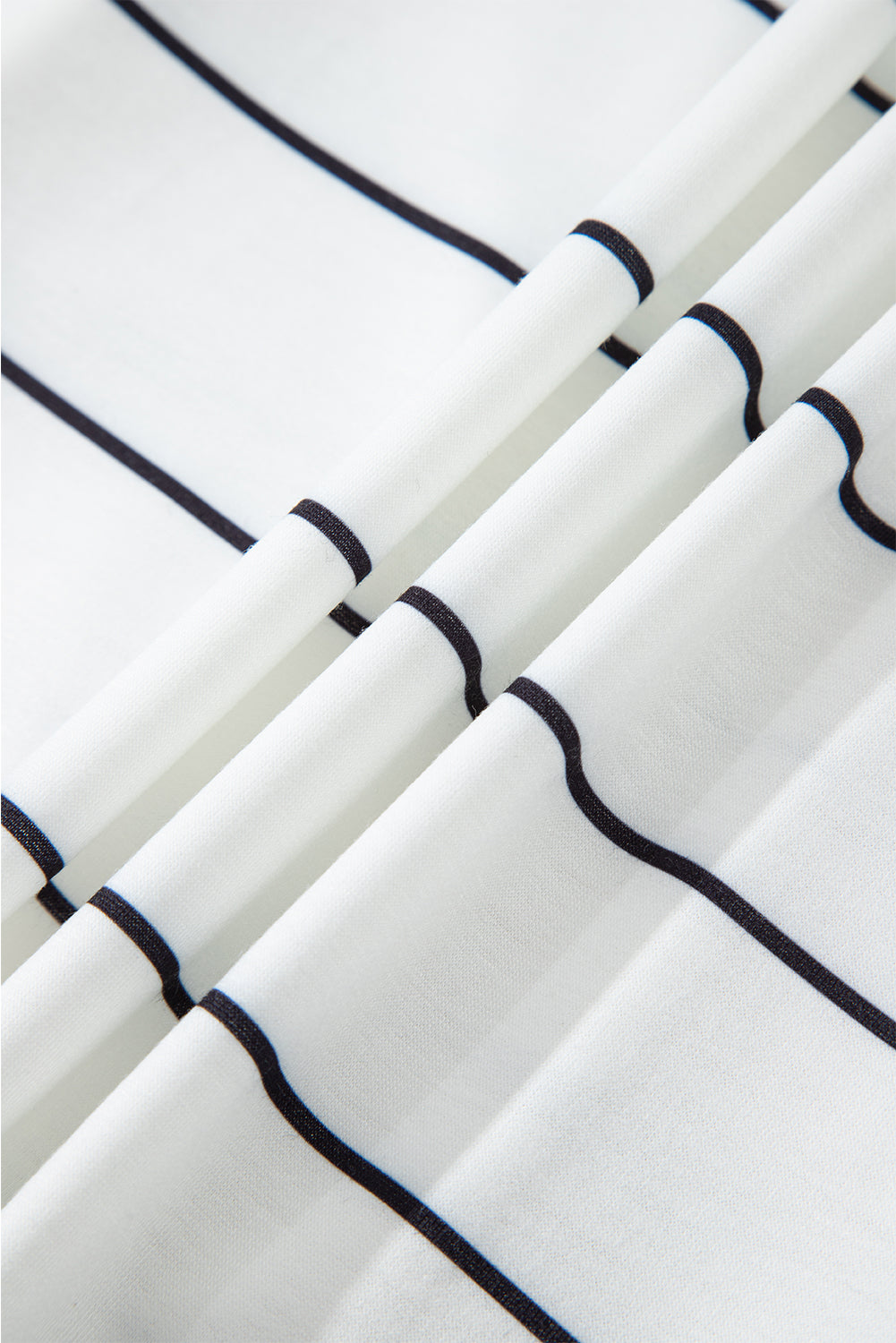 Stripe Zipped V-Neck Long Sleeve Top