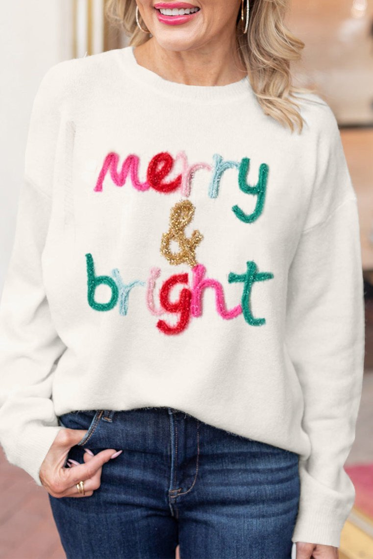 Holly Jolly Tinsel Christmas Sweater