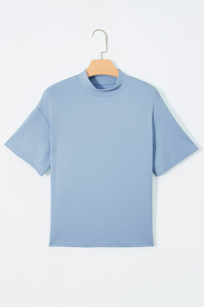 Oversized Solid Color High Neck Tee