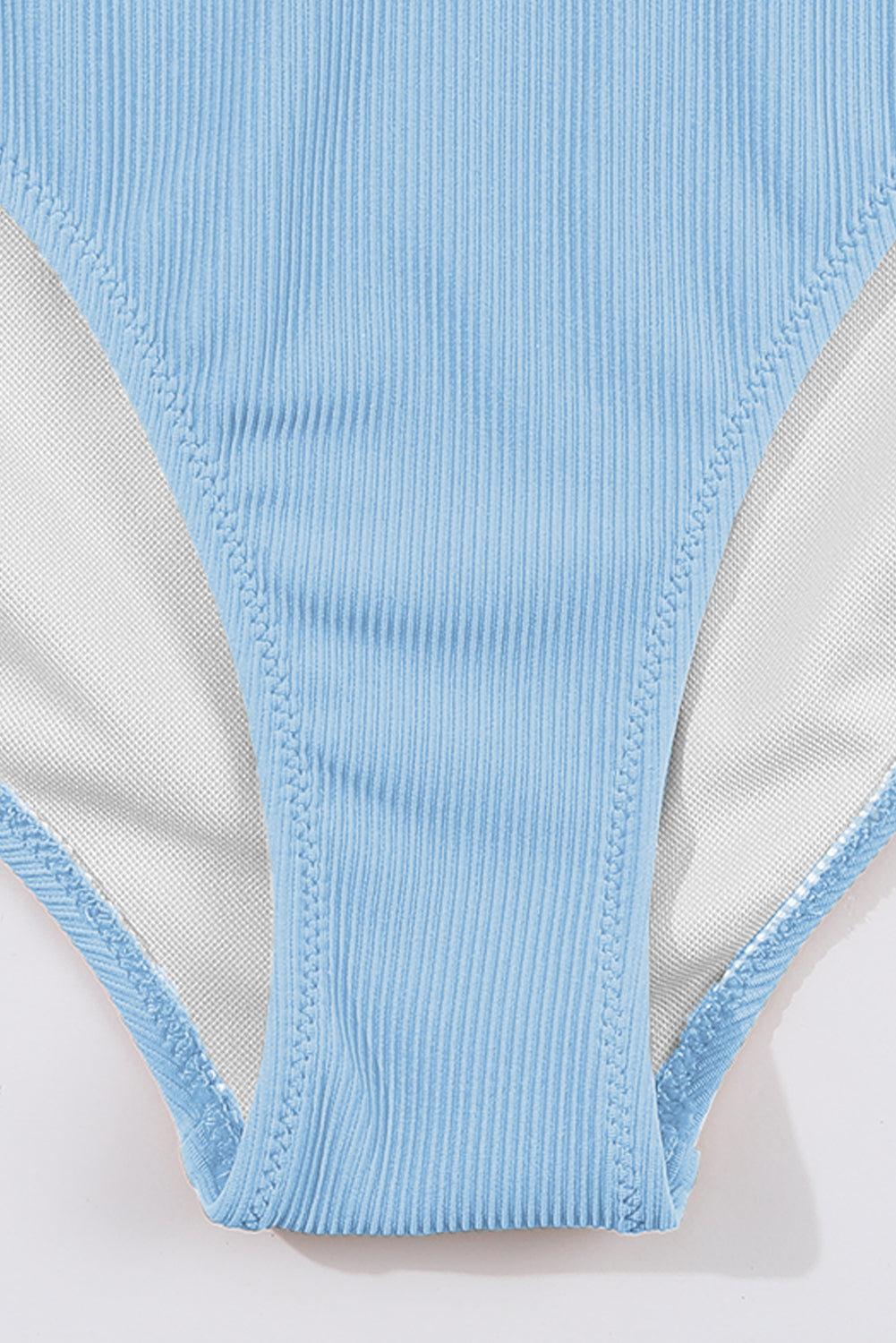 Ribbed Contrast Trim Spaghetti Strap Bikini Set