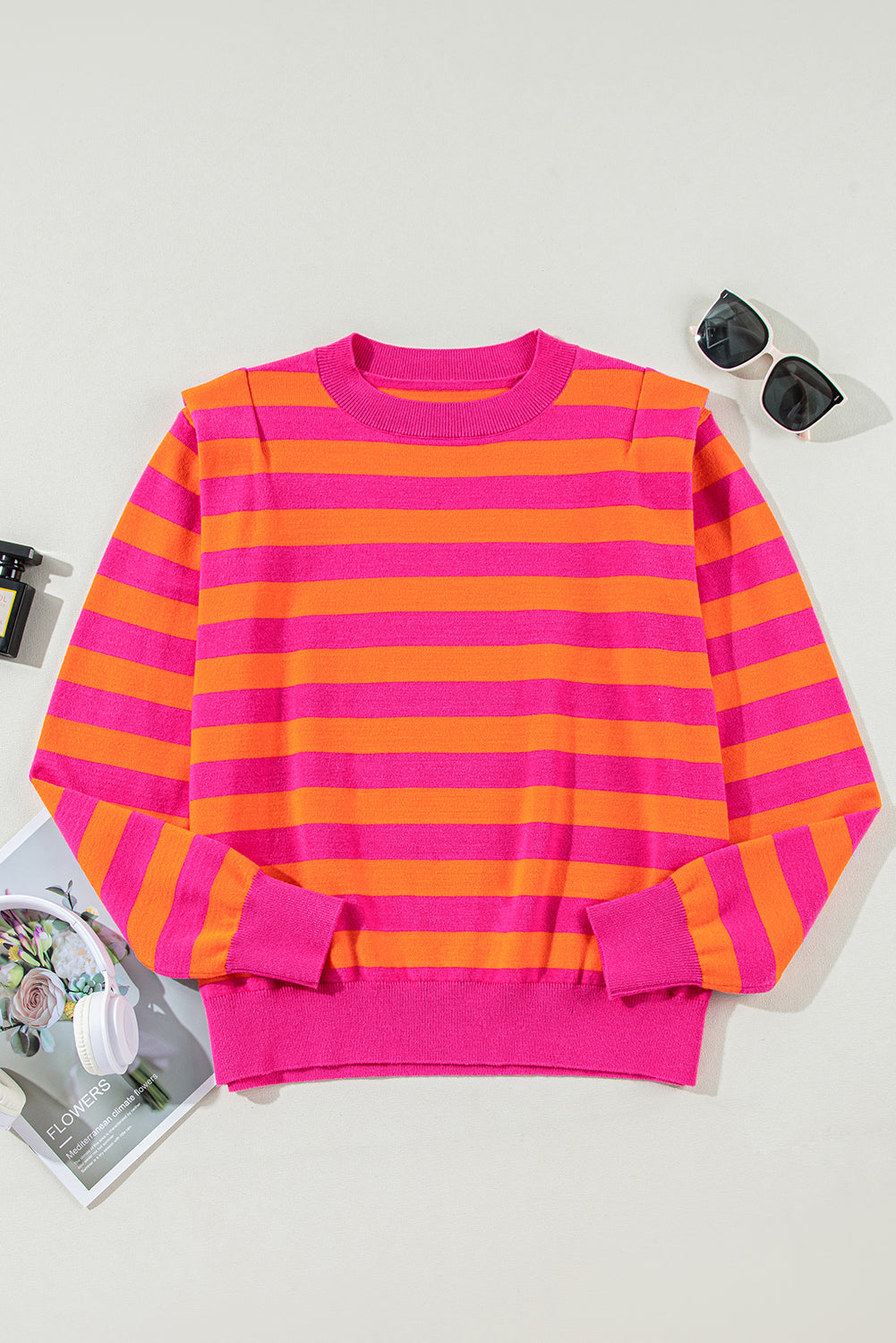 Stripe Shoulder Pad Sweater