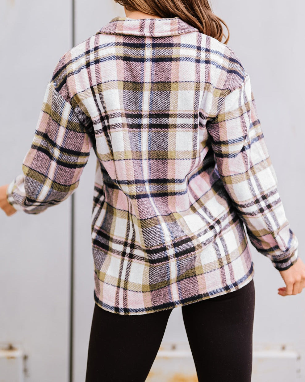 Plaid Button Front Pocketed Shacket