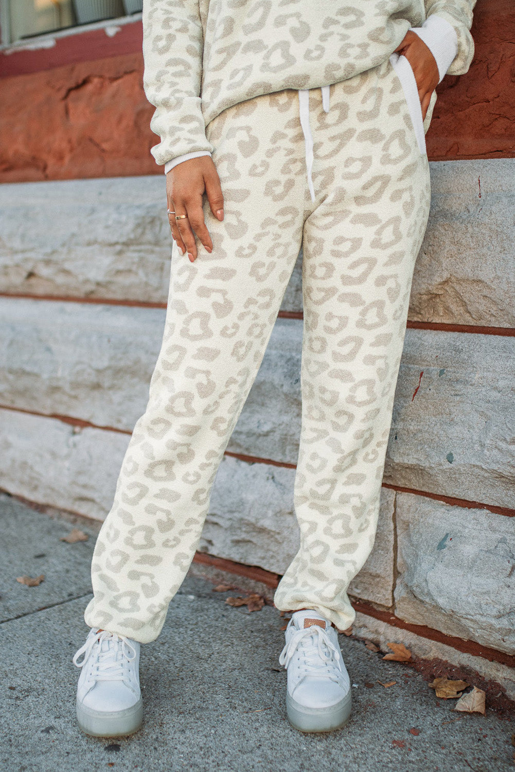 Leopard Pullover and Pants Lounge Set