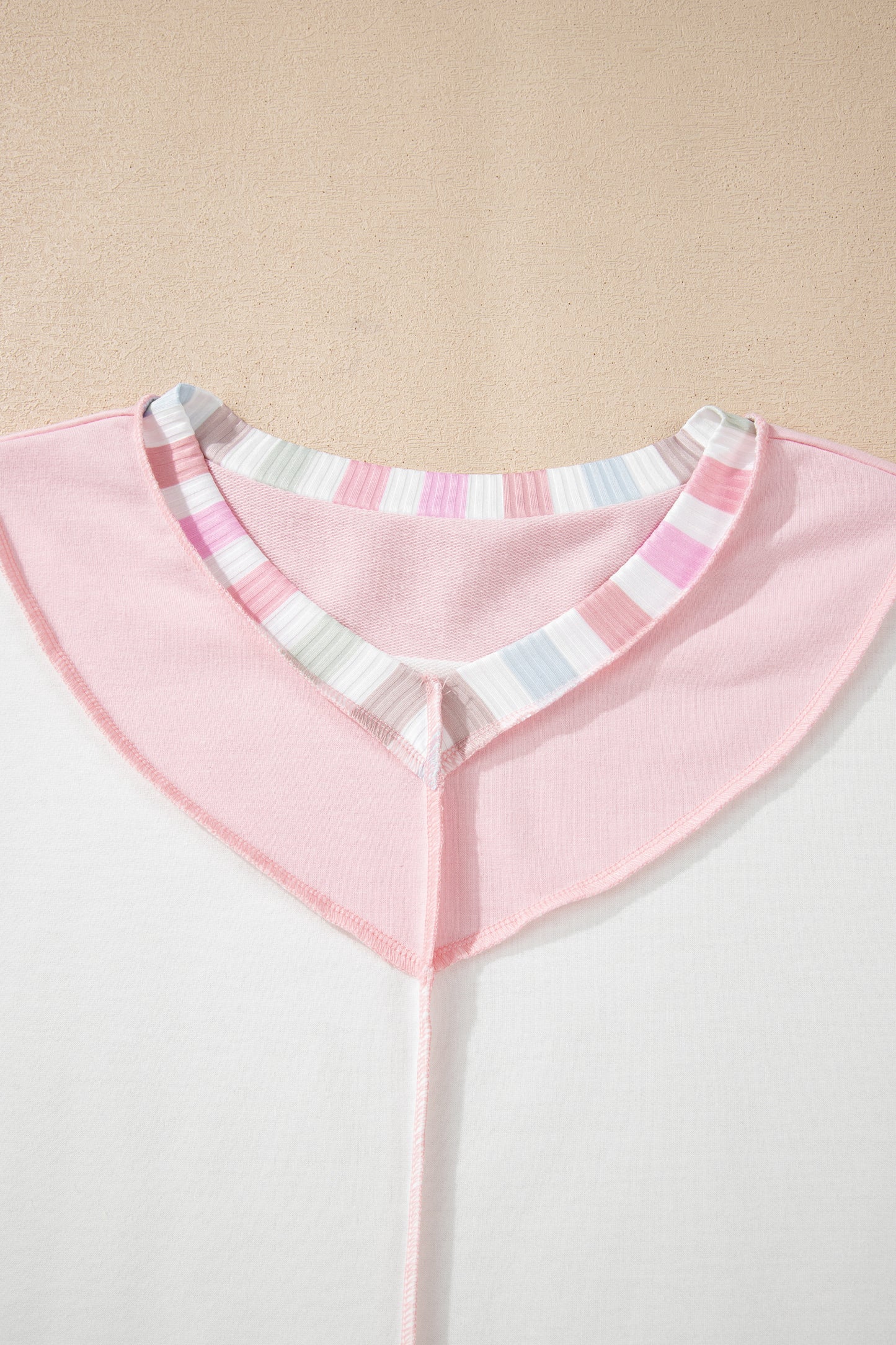 Colorblock Stripe V-Neck Long Sleeve Top