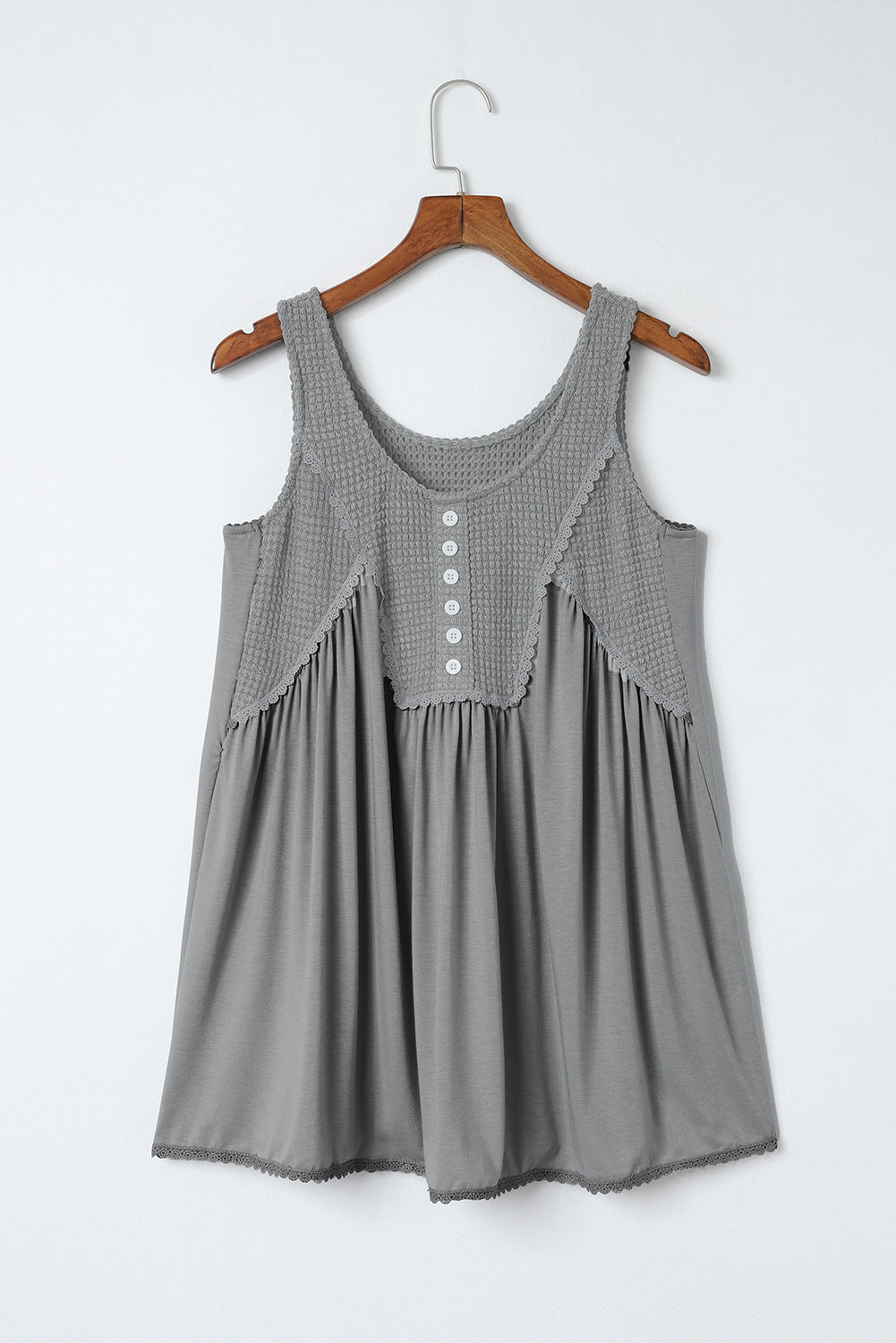 Waffle Knit Babydoll Tank Top