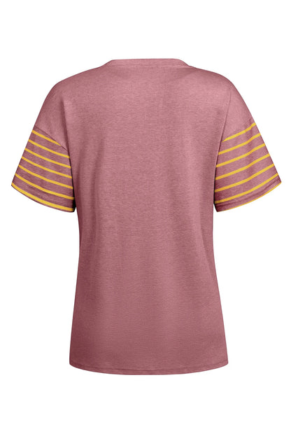 Colorblock Stripe Short Sleeve T-Shirt