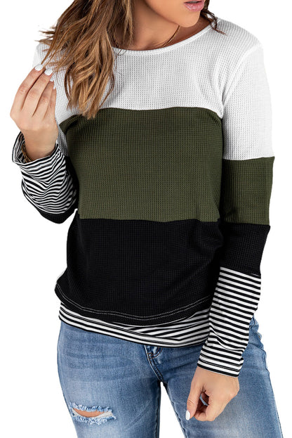 Colorblock Stripe Long Sleeve Top