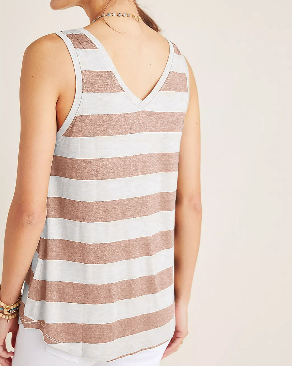 Stripe V-Neck Tank Top