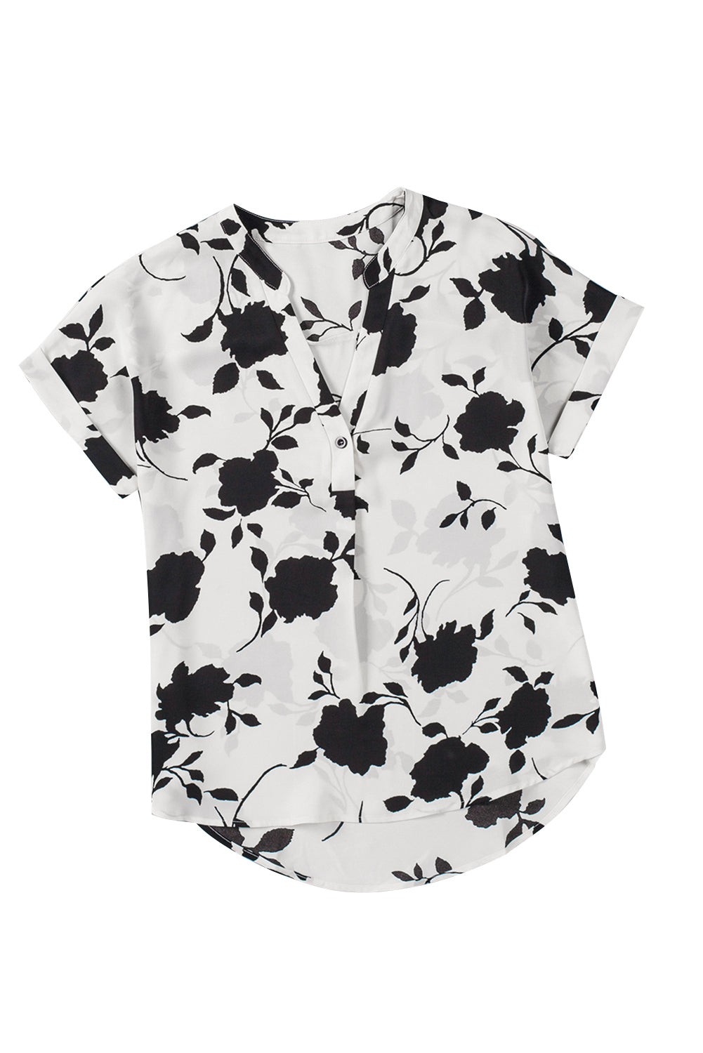 Floral Short Sleeve V-Neck Blouse