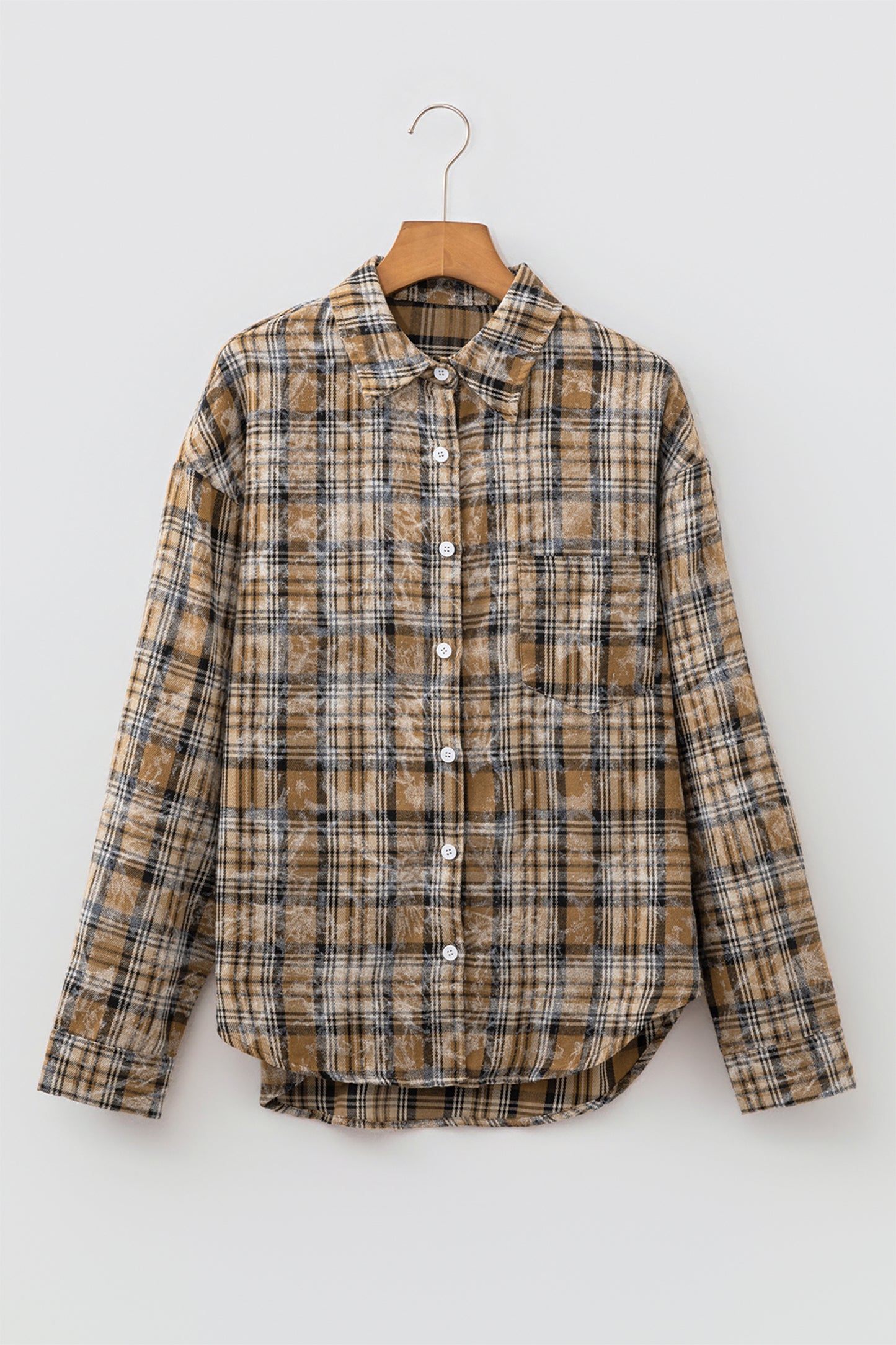 Plaid Long Sleeve Button Down Shirt