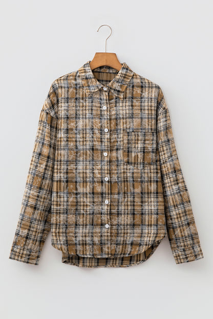 Plaid Long Sleeve Button Down Shirt