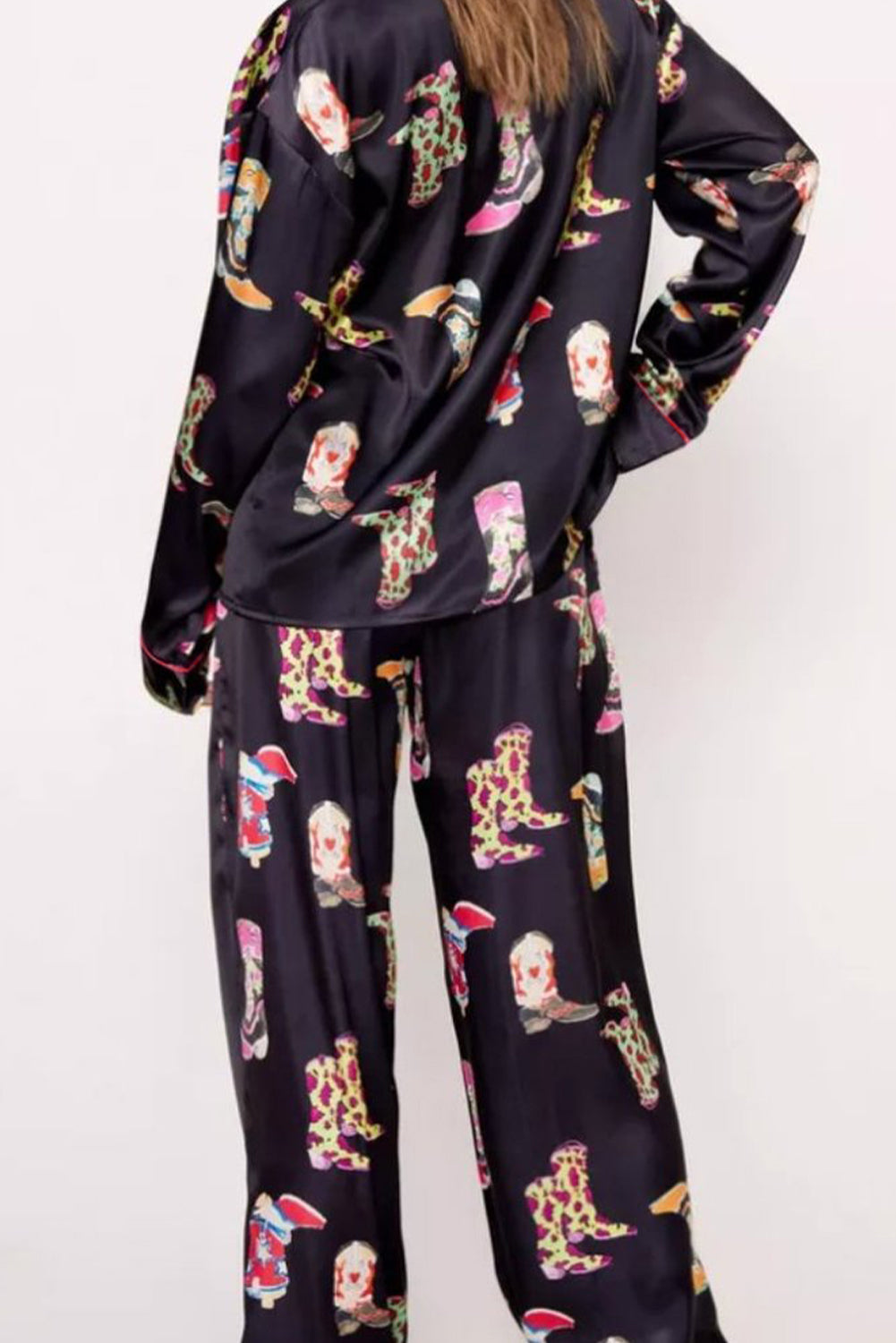 Western Boots Satin Pajama Set