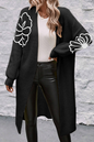 Floral Embroidered Open Front Cardigan