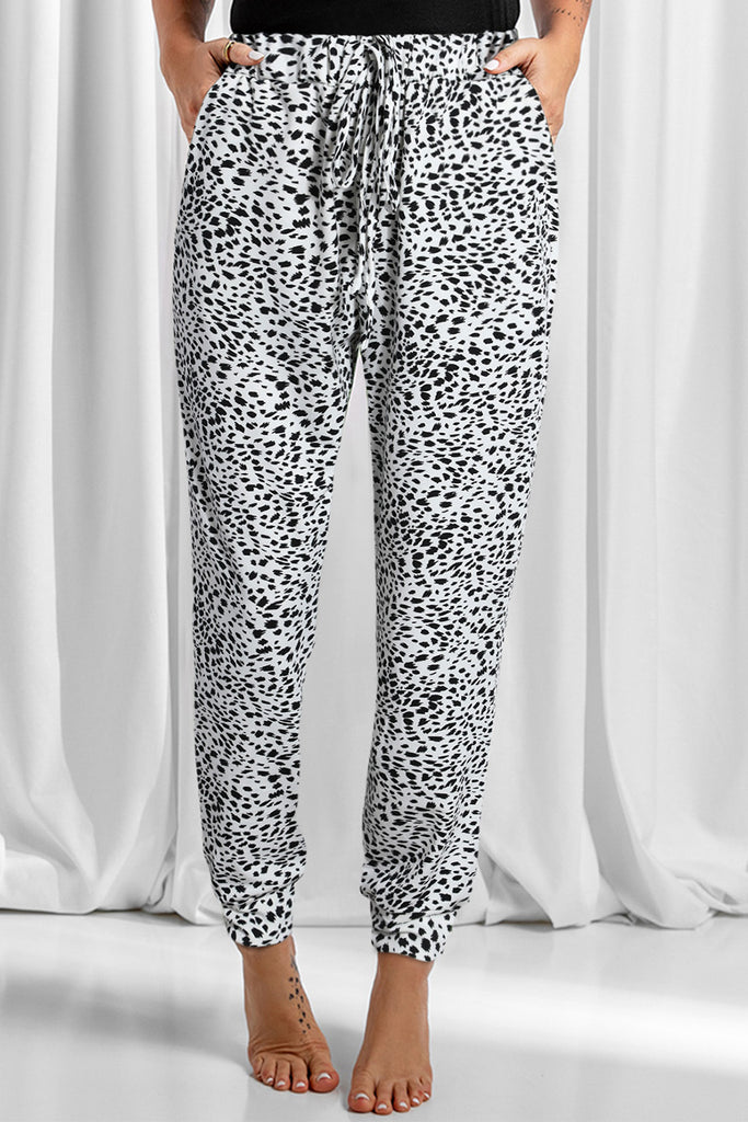 Cheetah Drawstring Lounge Jogger Pants