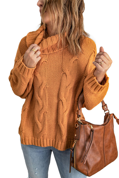 Cable Knit Turtleneck Sweater