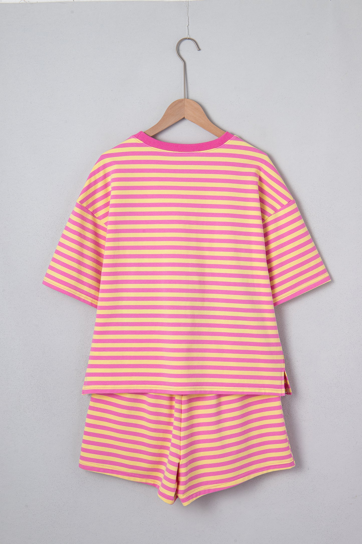 Stripe Terry Knit Top & Shorts Set