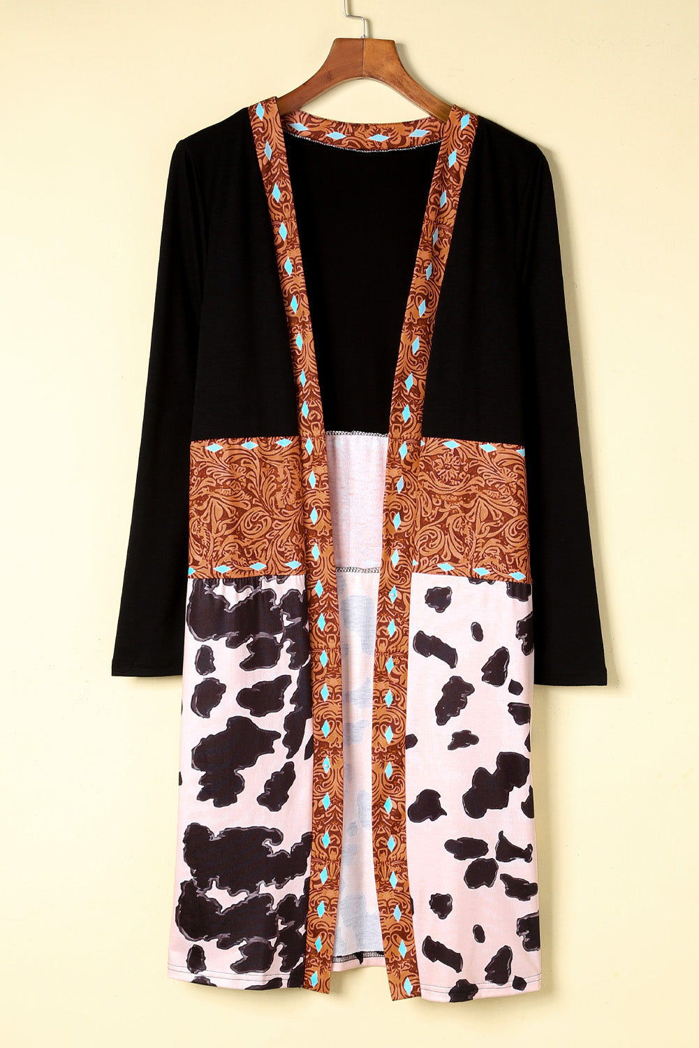 Western Cow Patchwork Cardigan