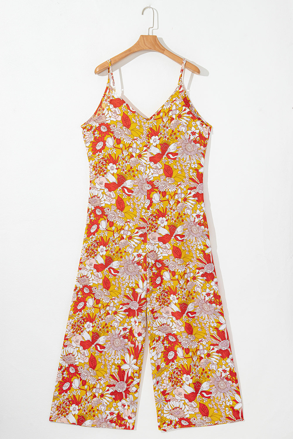 Floral Sleeveless V-Neck Wide Leg Jumpsuit