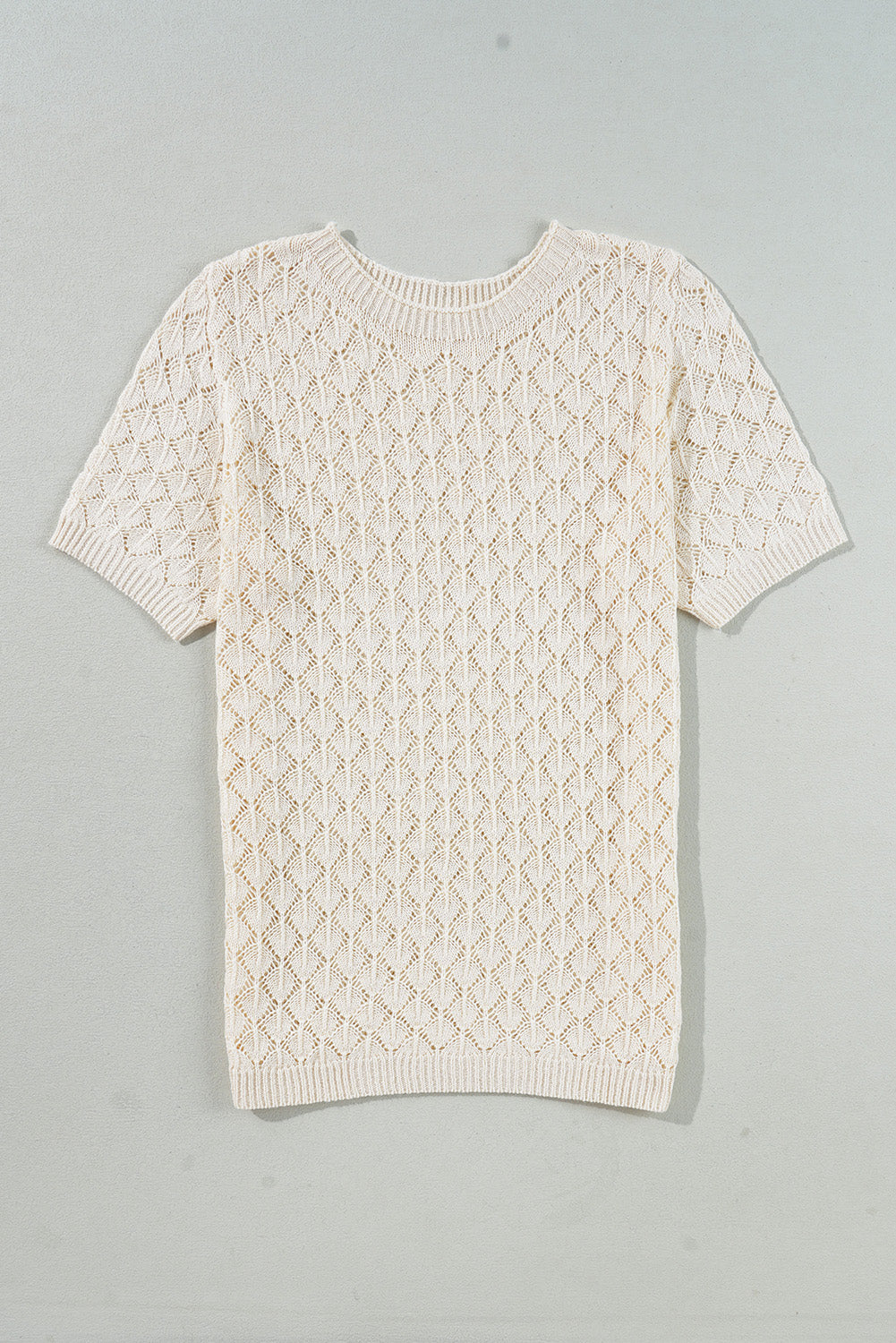 Hollowed Crochet Knit Sweater Tee