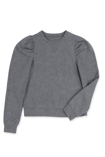 Mineral Wash Puff Sleeve Sweatshirt