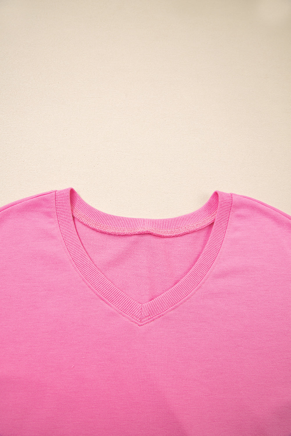 Solid V-Neck Tee and Drawstring Shorts Set