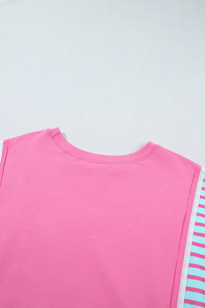 Plus Size Stripe Colorblock Long Sleeve Tunic Sweatshirt