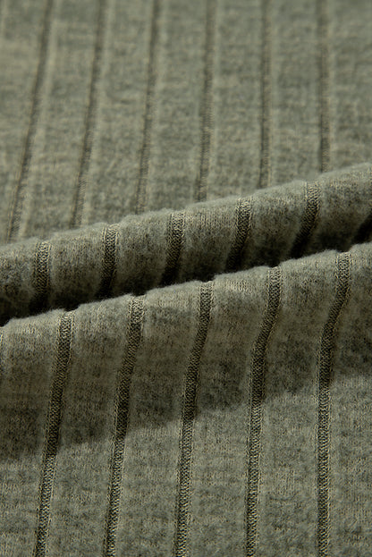 Floral Ribbed Patchwork Long Sleeve Blouse