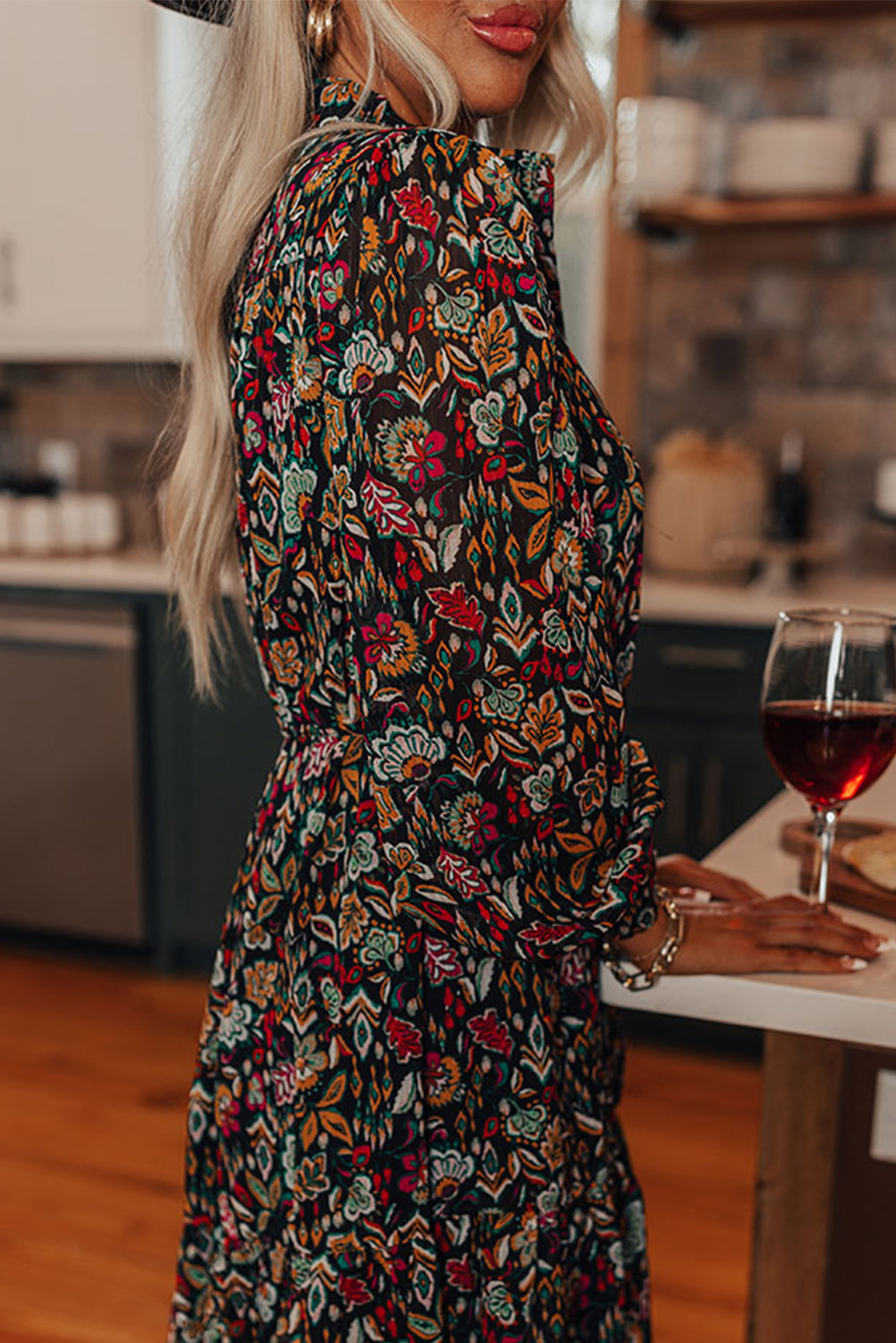 Floral Tie Waist Shirt Dress