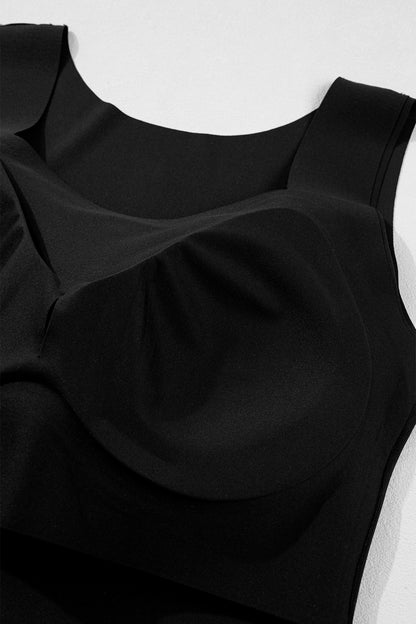 Solid Wide Strap Athleisure Tank Top