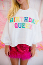 BIRTHDAY QUEEN Balloon Sleeve Sweatshirt