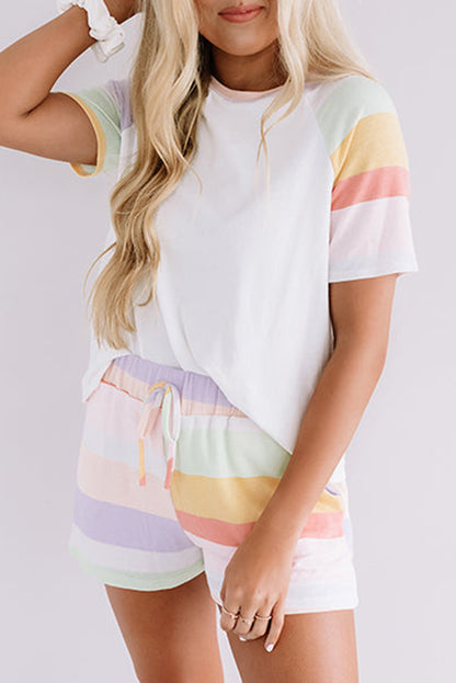 Stripe T-Shirt and Shorts Set