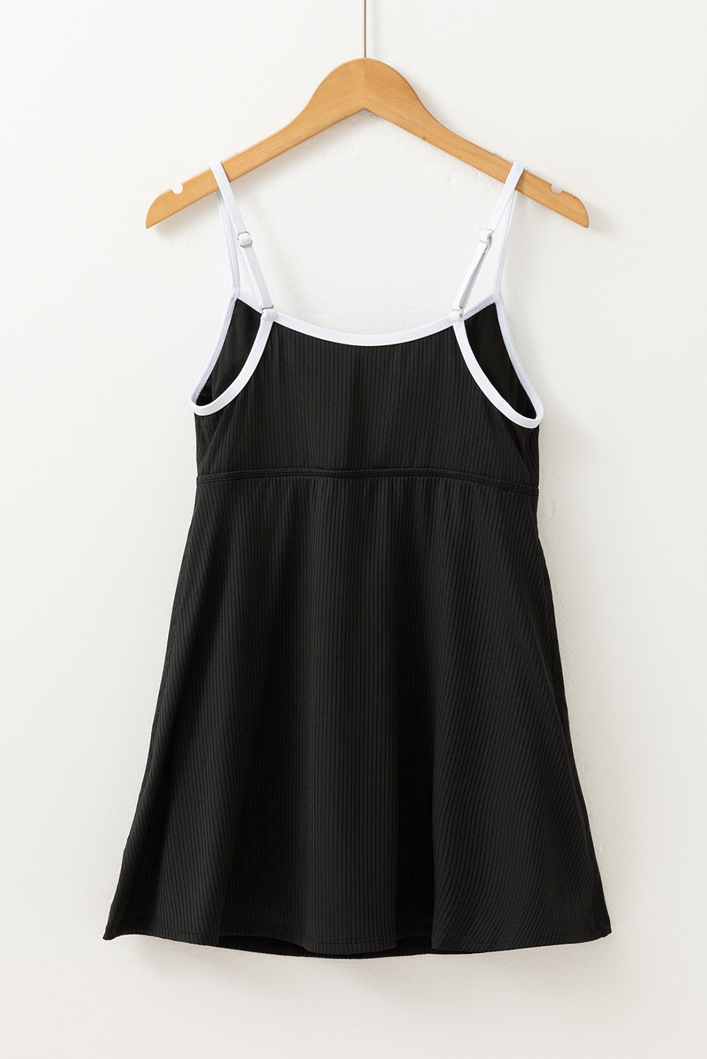Contrast Trim Ribbed Lined Swim Dress w/ Pockets
