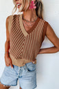 Chevron Colorblock Sleeveless Sweater Top