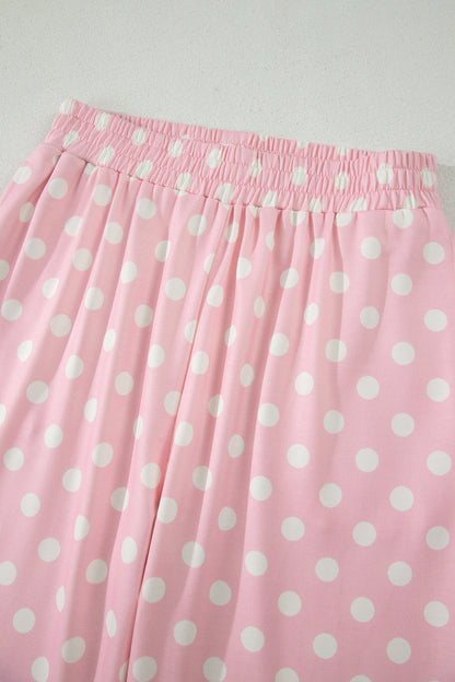 Polka Dot Mock Neck Top & Pants Set