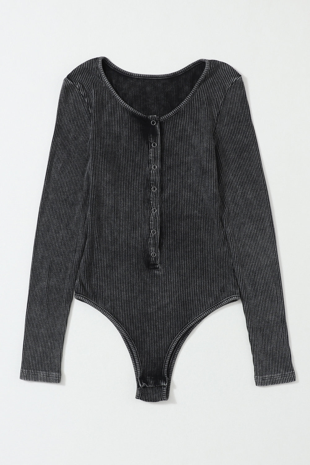 Mineral Wash Ribbed Long Sleeve Bodysuit