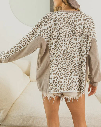 Leopard Long Sleeve Crewneck Top