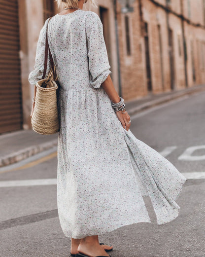 V-Neck Split Hem Maxi Dress