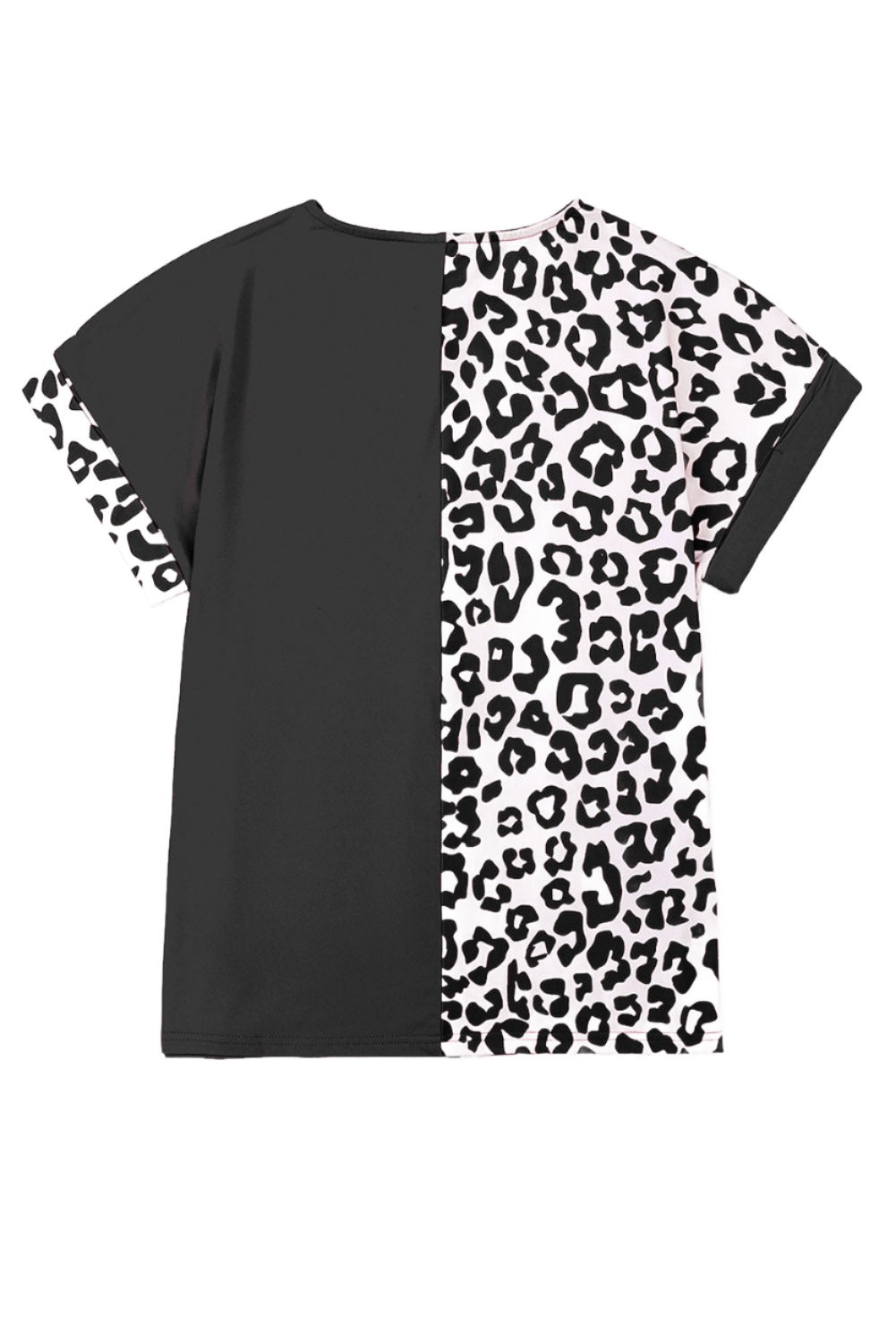 Leopard Colorblock Short Sleeve Top