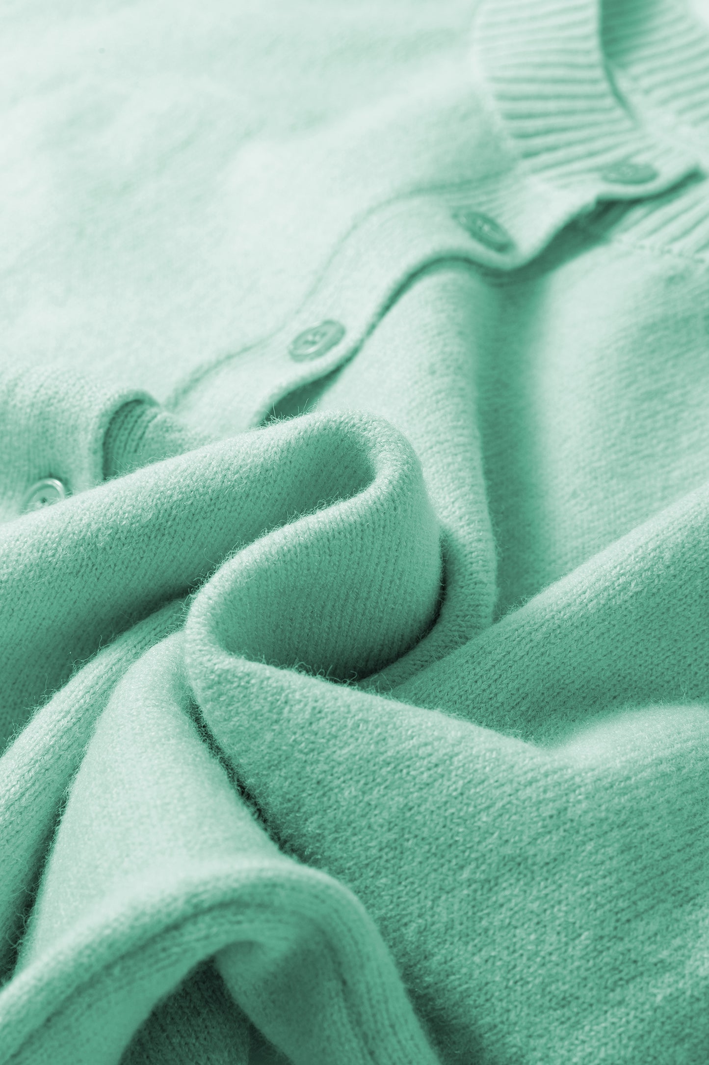 Solid 3/4 Sleeve Boxy Button-Down Cardigan