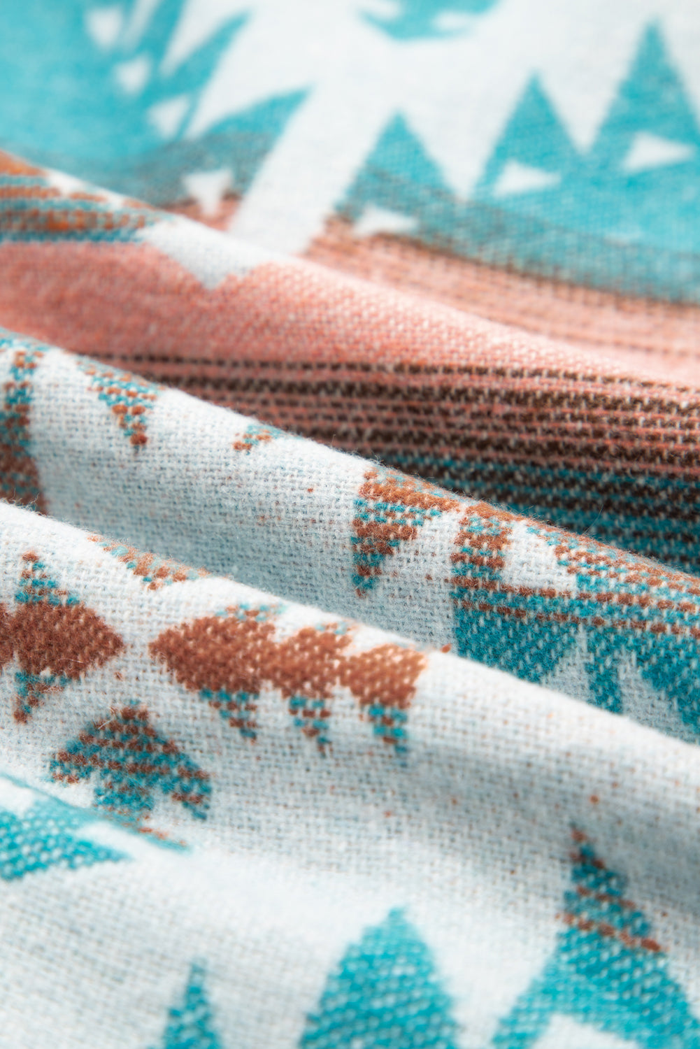 Western Aztec Quarter-Zip Elastic Cuffs Sweatshirt