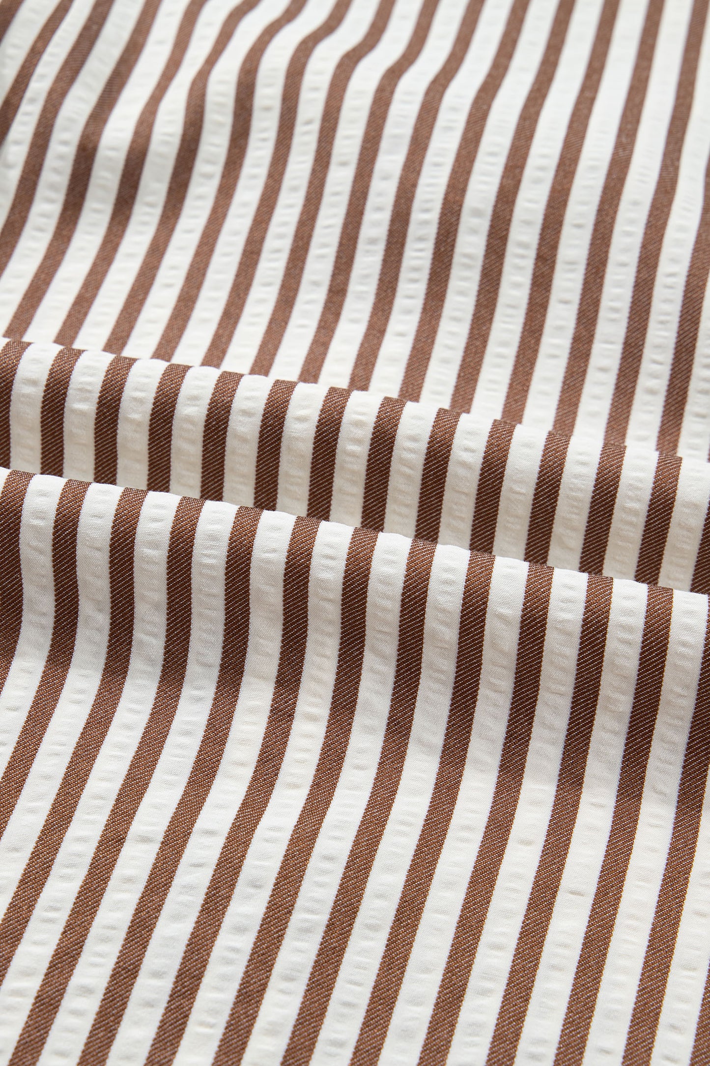 Stripe Tie Waist Puff Sleeve Mini Shirt Dress