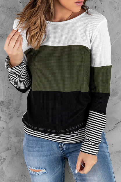 Colorblock Stripe Long Sleeve Top