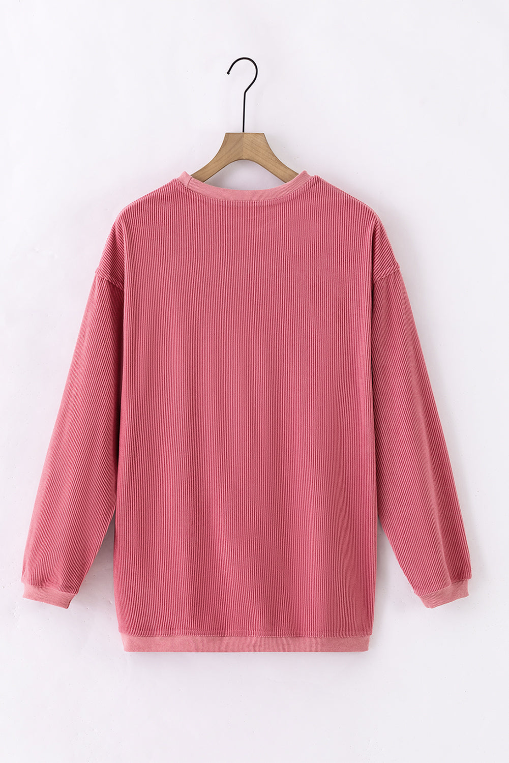 Ribbed Long Sleeve Oversized Sweatshirt