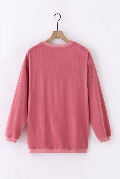 Ribbed Long Sleeve Oversized Sweatshirt